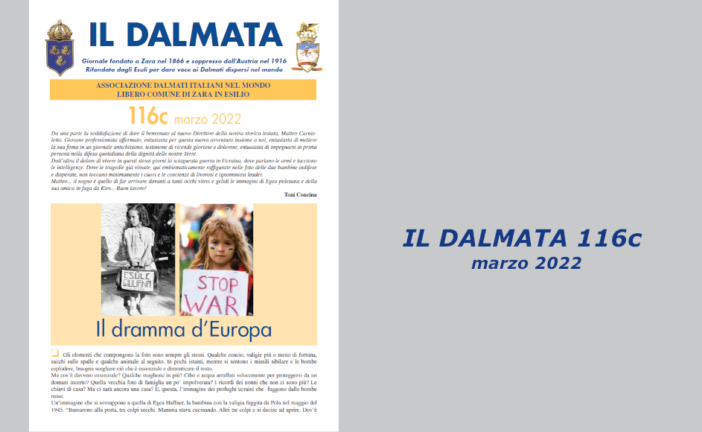 È uscito il numero 116c de “Il Dalmata” digitale – Marzo 2022