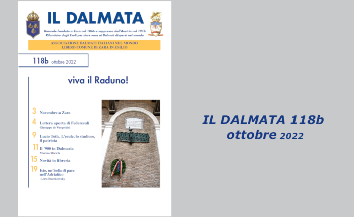 È uscito il numero 118b de “Il Dalmata” digitale – Ottobre 2022