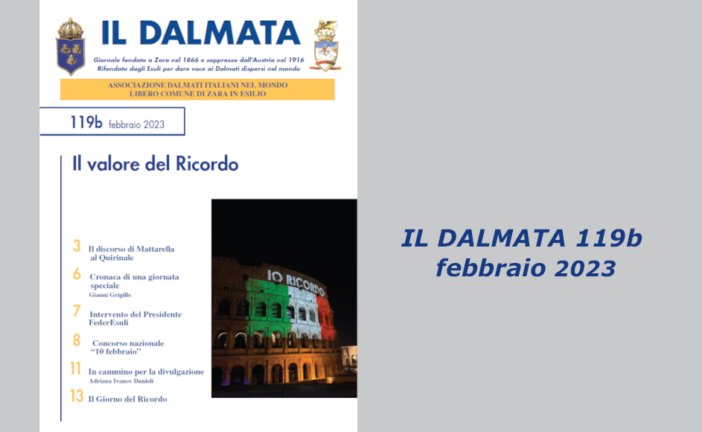 È uscito il numero 119b de “Il Dalmata” digitale – Febbraio 2023